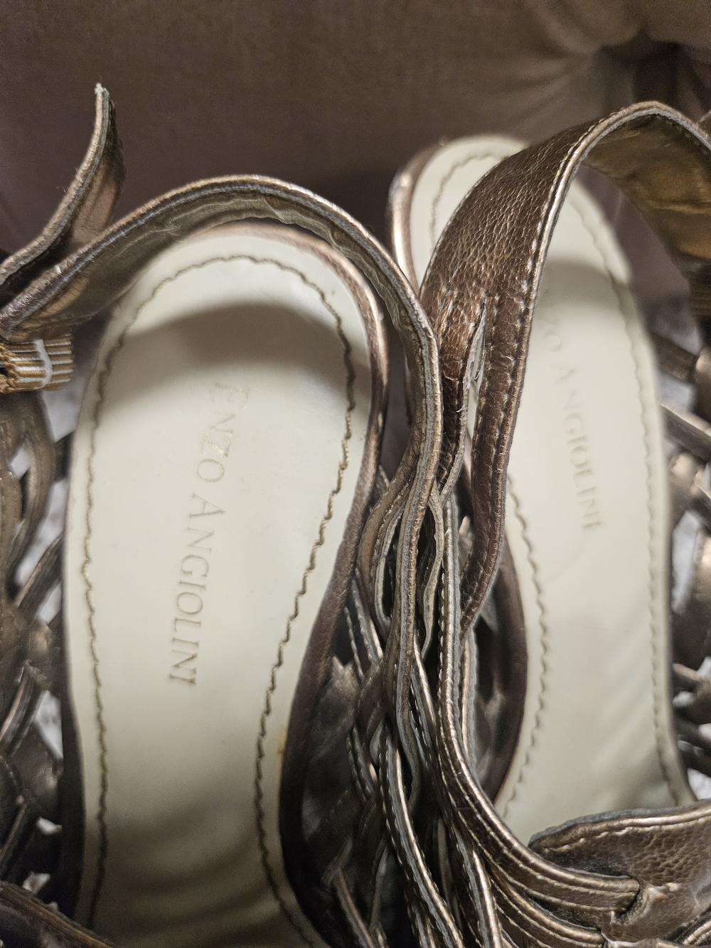 Bronze Woven Cork Wedge Sandals - Women - Picture 13 of 15